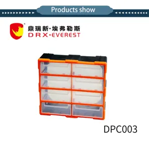 DRX New Style High Quality Colourful Stackable Wholesale Bead Storage Box Hang Bin Plastic Drawers With 8 Drawers