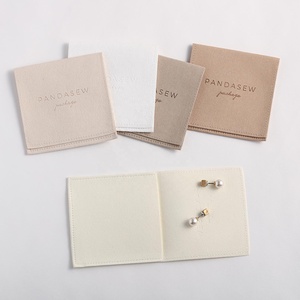 PandaSew Custom Logo Jewelry Packaging Small <b>Envelope</b> Flap Microfiber Jewelry Pouch for Earring Ring Necklace - Product Image 5