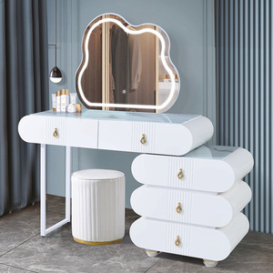 Tocador de <span class=keywords><strong>maquillaje</strong></span> <span class=keywords><strong>profesional</strong></span> de lujo moderno para mujer con juego de <span class=keywords><strong>mesa</strong></span> de <span class=keywords><strong>maquillaje</strong></span> ligero con espejo y silla a la venta - Product Image 2