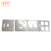 Plaque de couverture carrée de 4 po en acier galvanisé pour interrupteur à double levier, cache-dispositif surélevé de 3/8 po pour 2 modules 8367 pour boîtiers électriques