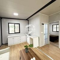 Mini-maison modulaire de luxe moderne en acier, type cabine Apple, extensible, préfabriquée, mobile, en conteneur, avec chambre, pour centre commercial
