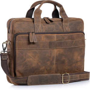 Maletín para Portátil de 16 Pulgadas de Cuero Genuino para Hombres y Mujeres, Bolsa de Oficina con Correa para Carro, Logotipo Personalizado OEM, Venta al Por Mayor - Product Image 4