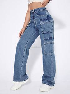 Jeans <span class=keywords><strong>baggy</strong></span> vintage pour femmes, <span class=keywords><strong>pantalon</strong></span> de travail à fermeture éclair personnalisée des années 90, taille plus pour femmes - Product Image 2