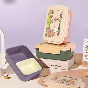 Lonchera de Viaje para Niños de 850 ml + 350 ml, Apta para Microondas, <span class=keywords><strong>con</strong></span> 2 Compartimentos, Contenedor de Alimentos de Plástico - Product Image 2