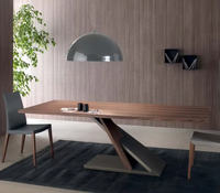 Table de conférence industrielle moderne et simple en bois massif, bureau long, table d'étude à domicile, établi design, forme de bande mobile