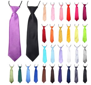 Cravate Nœud Papillon Unie pour Enfants Garçons Filles Étudiants Tenue de Scène Photographie Cérémonie de Remise des Diplômes Noir - Product Image 1
