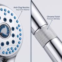 Pommeau de douche à main haute pression Chrome 8 modes avec tuyau en acier inoxydable de 1,8 m pour salle de bain domestique