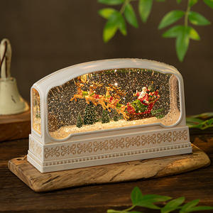 ของตกแต่งไฟกลางคืนสุดสร้างสรรค์ใหม่สำหรับเทศกาลคริสต์มาสบ้านหลังเล็กๆลายซานตาคลอสหิมะของขวัญกล่องดนตรี - Product Image 5