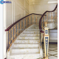 Rampe d'escalier en fer forgé moderne et luxueuse pour villa privée, installation facile