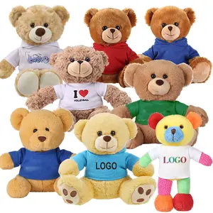 Großhandel Sublimation Plüsch Teddybär T-Shirt Marke Ihre LOGO benutzer definierte süße ausgestopfte weiche Teddybär Plüschtiere