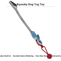 Jouet de traction pour chien en toile Squeaky Shark avec balle en sisal, résistant à l'usure, interactif, pour chiens de petite et moyenne taille