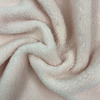 Tissu polaire de couleur corail à la mode, pour vêtements et couverture de maison