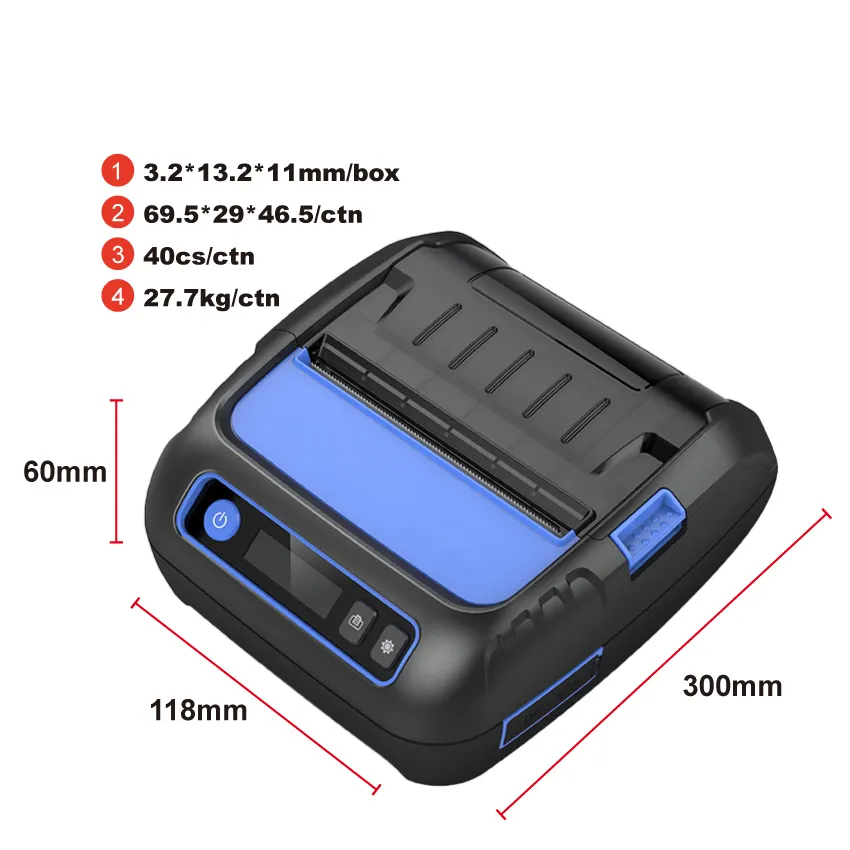 MHT-P80F Milestone mini scanner de codes-barres mobile portable Blue Tooth imprimante thermique imprimante thermique d'étiquettes