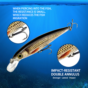 10cm/12.7g di esca artificiale galleggiante di pesciolini per la pesca della spigola di carpe e trote in barca oceanica per i corsi d'acqua del fiume e del lago - Product Image 3