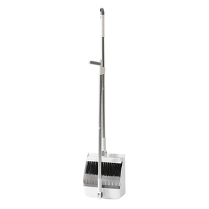 Juego de escoba y recogedor plegable blanco de 2 piezas, tamaño grande, con dientes dentados para limpieza del hogar - Product Image 5
