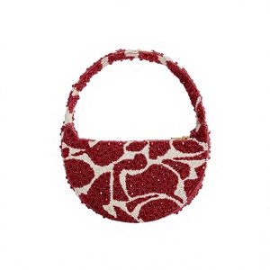 Bolso bandolera bohemio con cuentas geométricas para mujer, bolso cruzado con correa de cadena de cuero genuino - Product Image 1