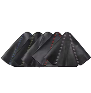 Universal PU Leather Car <b>Gear</b> Shift Collars Auto Manual Stick Shifter <b>Knob</b> Boot Cover Gaiter Accessories - Product Image 3