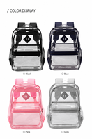 Sac à dos transparent personnalisé pour femmes et hommes, grande capacité, imperméable, en PVC, sac d'école pour étudiants