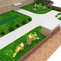 Toboggan de jardin en bois de haute qualité pour enfants, équipement de divertissement pour parcs extérieurs, durable, directement de l'usine