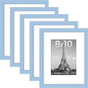 Set di 5 Cornici Portafoto in Legno MDF Ecologico, Design Creativo, Formati 3.5*5", 4*6", 5*7", 6*8", 8*10", A3, A4, per Esposizione su Tavolo - Product Image 3