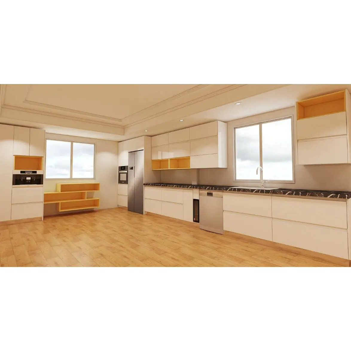 Venta caliente moderna laca gabinetes de cocina con <span class=keywords><strong>isla</strong></span>.