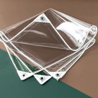 Bâche transparente anti-UV en polyester 100% enduit PVC, résistante, 0,35 mm/0,55 mm, imperméable, coupe-vent, 660 GSM, pour pergola et terrasse