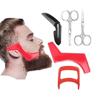 Râu công cụ định hình <span class=keywords><strong>kit</strong></span>, râu Công cụ Cắt tạo kiểu tóc chân tóc chải chuốt Râu mẫu thiết lập màu Đỏ nhựa - Product Image 1