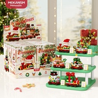 Ensemble de blocs de construction de Noël S61, traîneau du Père Noël, modèle de train de Noël, briques à assembler, ornement, cadeau de Noël, jouets pour enfants