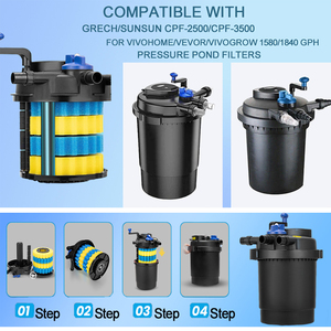 Tampon filtrant éponge pour <span class=keywords><strong>filtre</strong></span> d'étang à CPF-2500 pression remplacement de poisson Koi, média filtrant d'aquarium éponge <span class=keywords><strong>filtre</strong></span> en <span class=keywords><strong>mousse</strong></span> <span class=keywords><strong>coton</strong></span> - Product Image 4