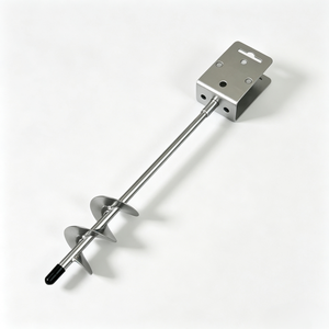 Ancoraggio a <span class=keywords><strong>vite</strong></span> a terra in metallo a <span class=keywords><strong>L</strong></span> con lama a spirale, zincato per impieghi gravosi, per serre, trampolini e recinzioni - Product Image 1