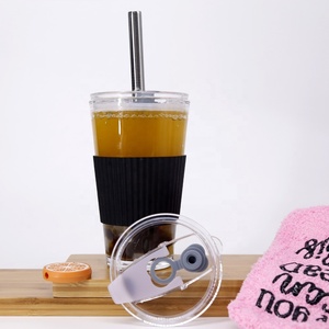 Tùy Chỉnh Lớn Rơm Tái Sử Dụng Uống Sealer Glass Cà Phê Mason Jar Milktea Boba Bong Bóng Trà Tumbler Cup Với Rơm - Product Image 3
