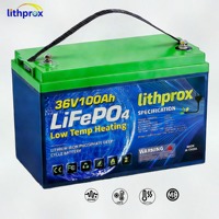 Batería de Litio de Ciclo Profundo 36V 100AH Grado A LiFePO4 con Calefacción para Almacenamiento Doméstico, BMS Inteligente RS485, Terminal M8, CE RoHS IP67 OEM ODM