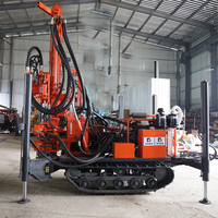 Petite foreuse rotative sur chenilles diesel pour puits d'eau, avec moteur, boîte de vitesses et roulement, pour roches dures et puits profonds, profondeur de forage max. 230 m