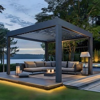 Moderne Luxus-Aluminium-Pergola mit Verstellbarem Lamellendach, Fernbedienung, Umweltfreundlich, Windbeständig, Terrassenüberdachung für Balkon und Garten