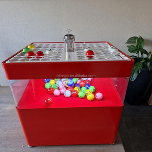 Máquina de <span class=keywords><strong>Bingo</strong></span> Portátil con Rayas Rojas y Doradas Bolas de <span class=keywords><strong>Bingo</strong></span> del 1 al 75 <span class=keywords><strong>para</strong></span> Actividades de Entretenimiento y Lotería Comercial - Product Image 1