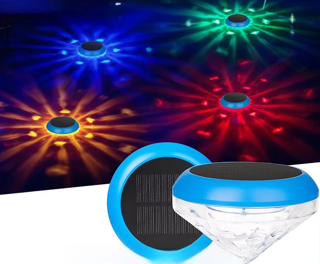 Xingyuan Solar Powered LED Floating Pool & Bathtub Light with Colorful Shadow Effect IP55 Waterproof Model L-505 for Garden Use