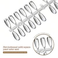 Vente directe usine : 120 faux ongles à presser, échantillons de couleurs unies, design ovale à fond plat, application entièrement adhésive, style français
