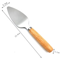 Spatule en acier inoxydable avec manche en bois pour la cuisson de pizzas, gâteaux et biscuits