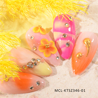 12 pièces mixte Kawai série blanche fait à la main Nail Art 5D jaune acrylique fait à la main fleur breloques 3D Design ongles acrylique fleur