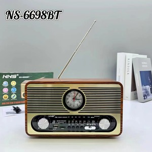 Redwingy NS-6698BT Xách Tay Không Dây Thời Gian Đồng Hồ Loa Cổ Điển AM FM Cũ Bằng Gỗ Retro Đài Phát Thanh Với TF Thẻ Chức Năng AM FM Đài Phát Thanh - Product Image 5