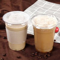 Gobelets en plastique transparent jetables de 12 oz, 14 oz, 16 oz, 20 oz, 24 oz, 32 oz