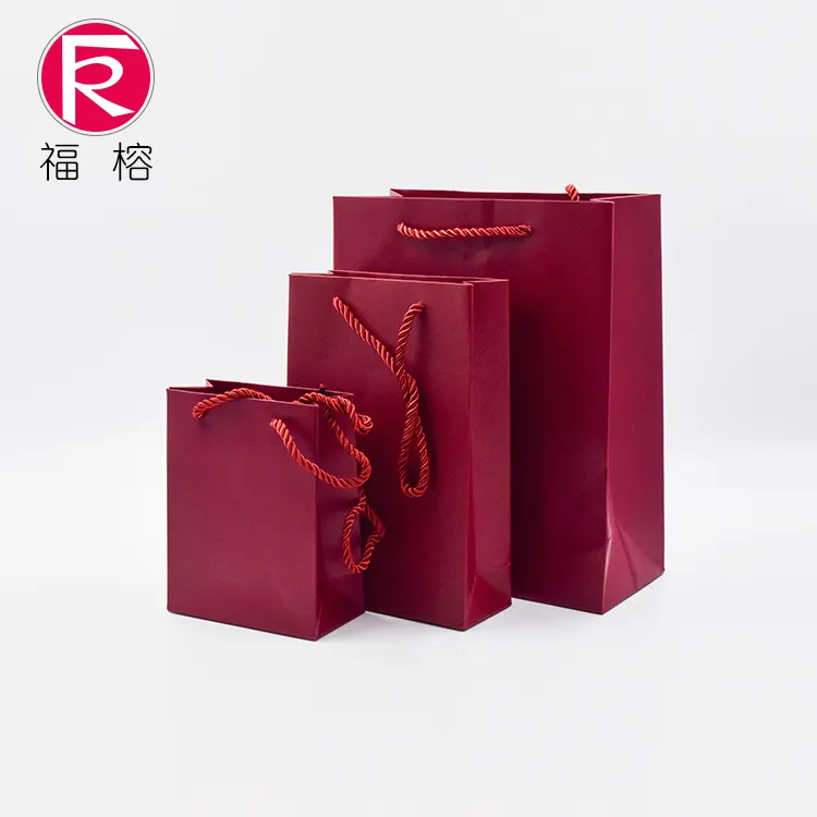 Logo Printed Packaging Paper Bags Colour Carry Bags For Retail Jewelry Gift