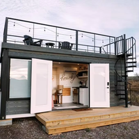 Cabane en terrasse portable de 20 pieds, maison-conteneur en Guyane, espace extérieur pour hôtels, fabriquée en bois