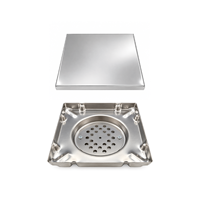 Prix d'usine Siphon de sol carré en acier inoxydable 304 pour salle de bain, avec insert pour carrelage, drain de douche invisible