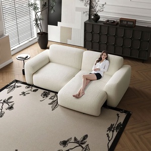 Sofá Eléctrico Reclinable con Textura de Nube Crema, Sofá Suave para Descansar, Asiento Amplio, Respaldo Alto, Muebles para Sala de Estar, Hogar y Hoteles - Product Image 1