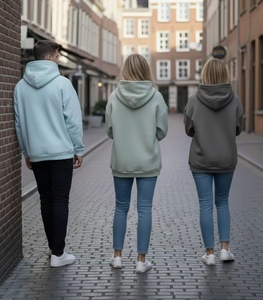 <span class=keywords><strong>Felpa</strong></span> <span class=keywords><strong>con</strong></span> <span class=keywords><strong>Cappuccio</strong></span> Oversize <span class=keywords><strong>Blu</strong></span> Chiaro Streetwear Personalizzabile di Alta Qualità in Pile <span class=keywords><strong>con</strong></span> Spalle Scese - Product Image 4