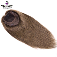 Toko Wig Online Rambut Manusia Virgin Rusia Mewah Warna Cokelat Sedang 8 Lembut Tidak Ada Lapisan Sutra Sot Dasar Yahudi Topper
