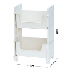 Storage Cart 2 Tier 63Cm H With Wheels For Home Office Organization - Product Image 1