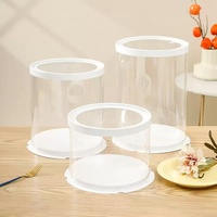 Boîte à gâteau d'anniversaire ronde transparente 6 8 10 12 pouces, simple ou double couche, emballage alimentaire de qualité alimentaire, boîte cadeau