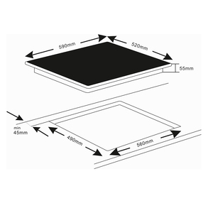 Table de cuisson <span class=keywords><strong>vitrocéramique</strong></span> encastrable CE RoHS 3 zones 7000W 59cm <span class=keywords><strong>avec</strong></span> contrôle tactile, verrouillage enfant et minuterie - Product Image 4